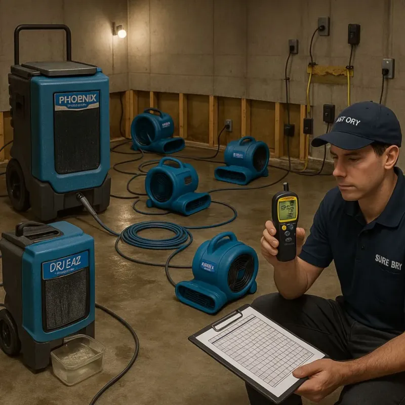 Structural Drying and Dehumidification process in Bradley County, AR